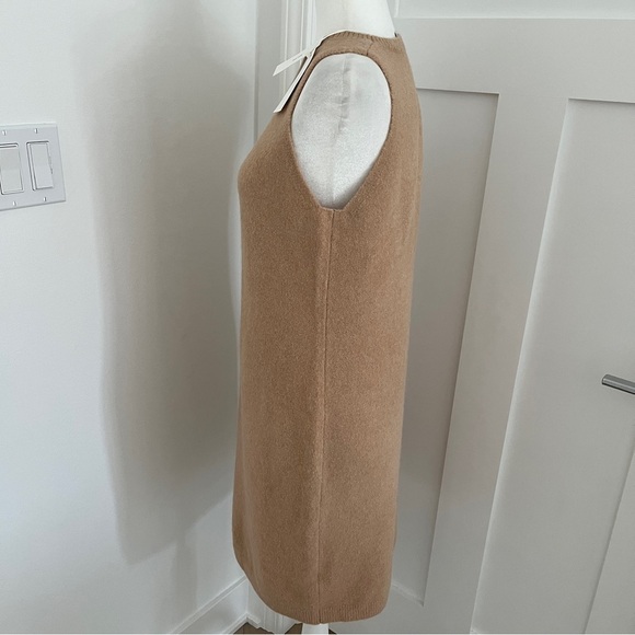 NWT $365 Vince Beige Wool Bland  Sleeveless Crewneck Sweater Dress Sz M *B5 - Picture 3 of 7